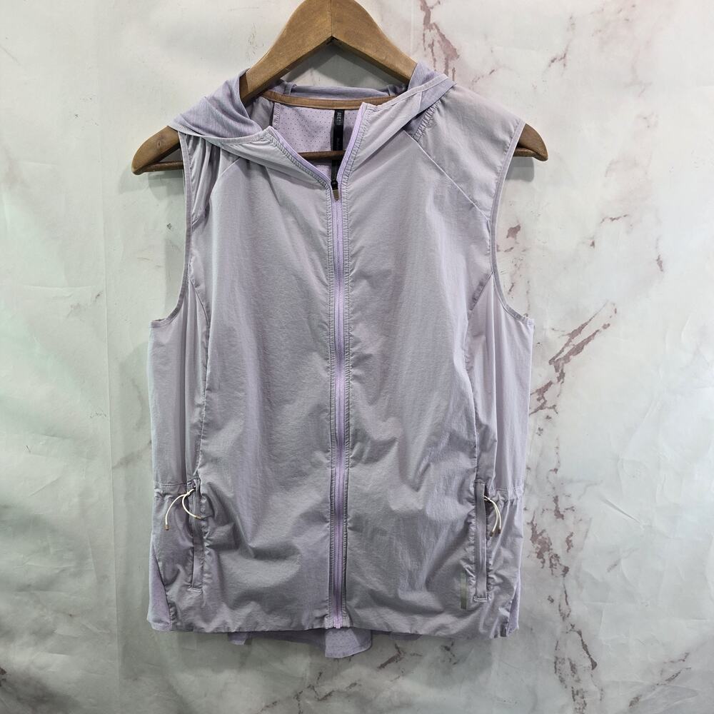REI Vest Womens Medium Purple Running Lightweight Hooded Perforated Lavender